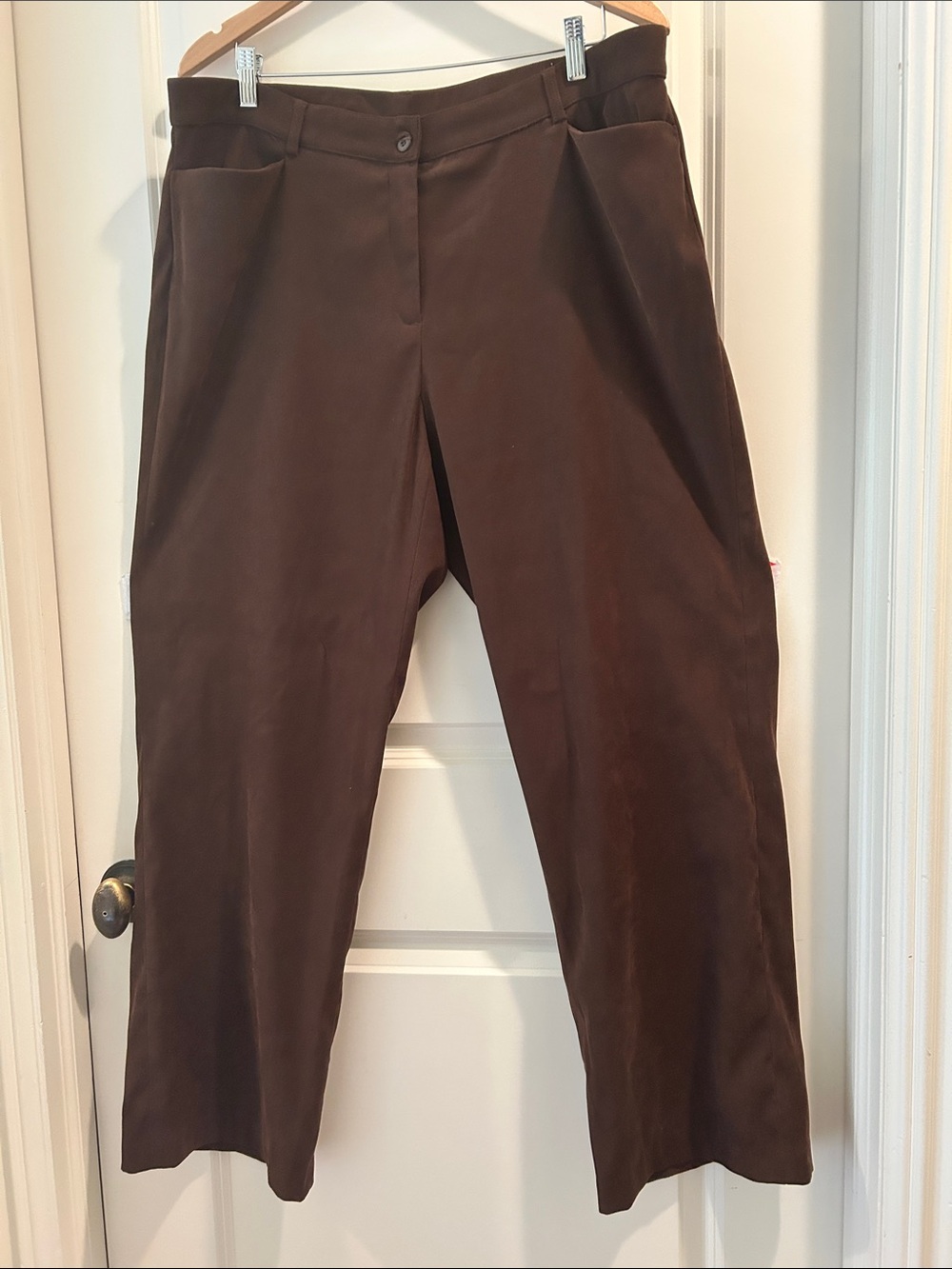 Coldwater Creek Classic Brown High Rise High Waisted Wide-Leg Trousers size W18